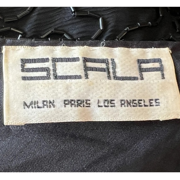 SCALA Silk Beaded Sequin Dress Black Size XL - Picture 4 of 5